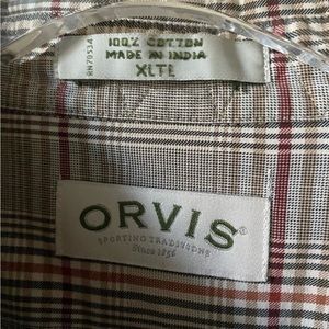 Orvis Men’s Sz XL Tall Long Plaid Long Sleeve Button Down Shirt